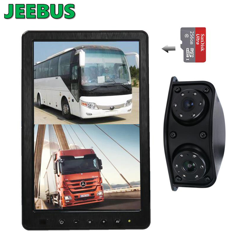 Fordonsbuss Busskamera 10,1 tums backspegel DVR-monitorsystem Bakre inspelning av videovisning