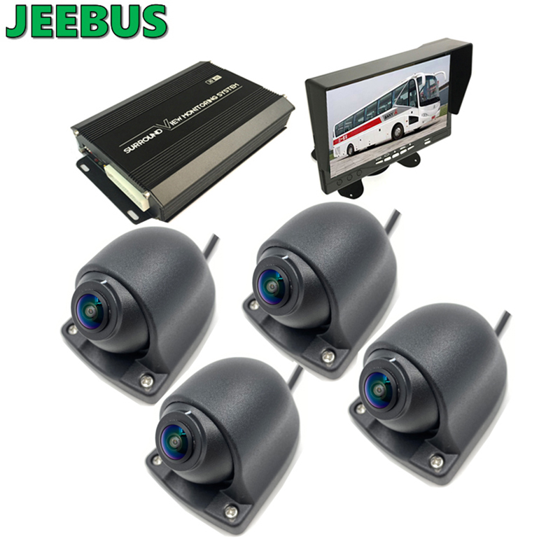 4Way Revser Övervakning 360 graders 3D All Round Bird View Car Camera System med HD DVR