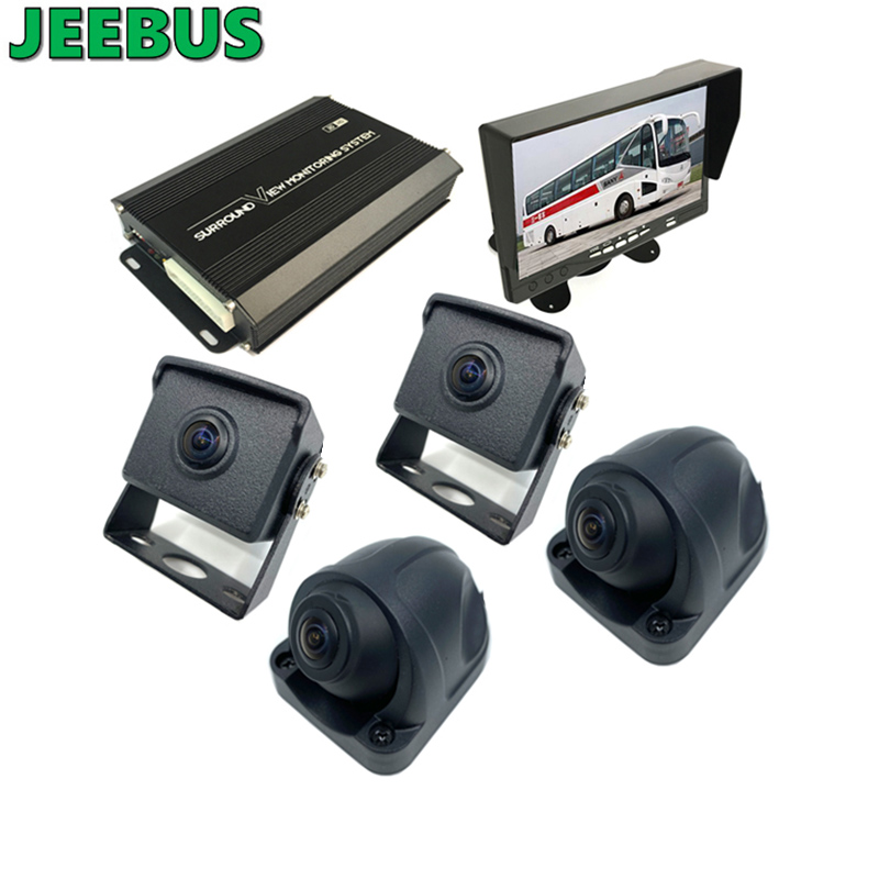 Supper HD 3D Car 360 Degree Surround Bird View Monitoring System 4 * 180 Degree Camera för Truck Driving Security Aid