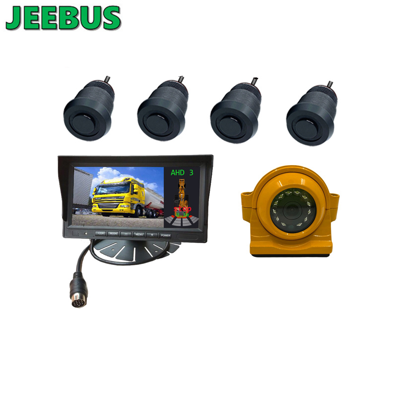 Parkeringssensorer för tunga lastbilar Parktronic Display 4 sensorer Omvänd reservkameraassistans Radardetektor 7 \\\
